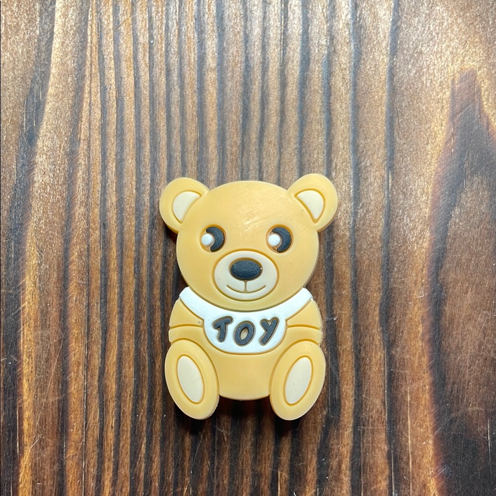 Tan toy teddy bear crocs shoe charm jibbitz